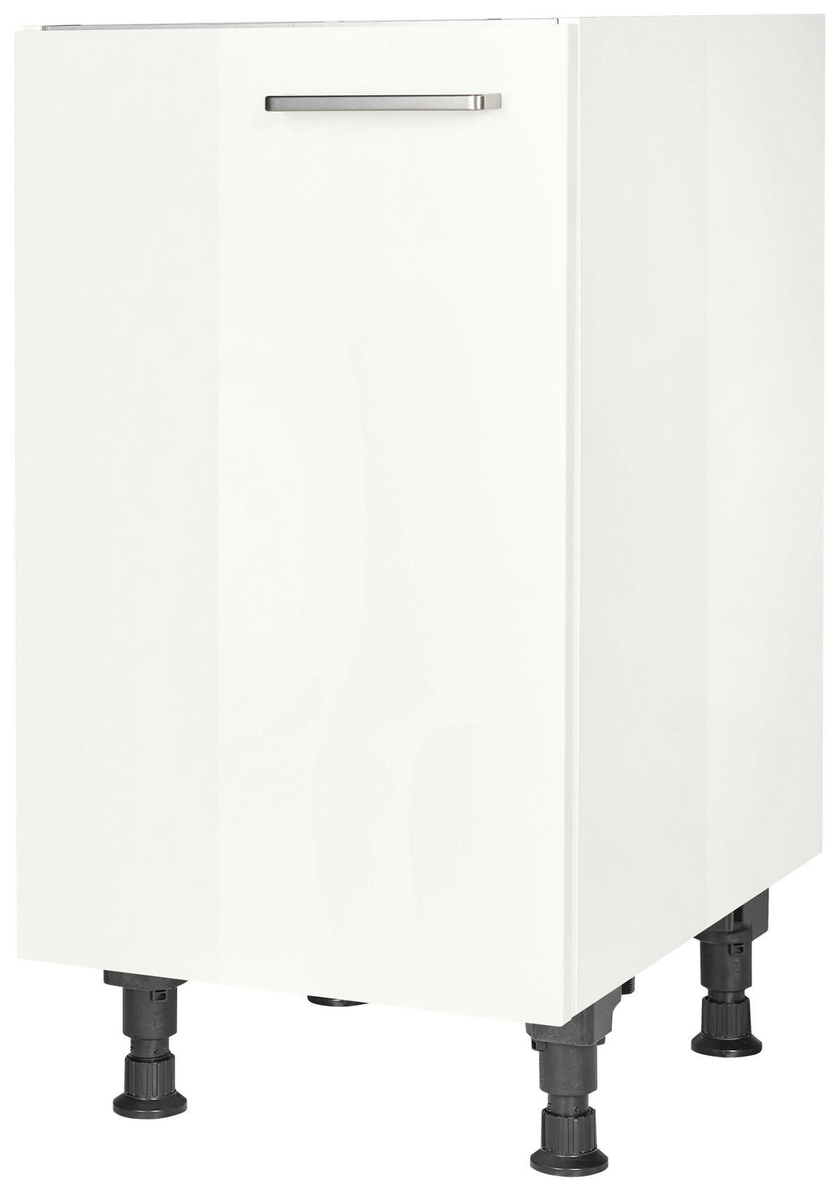 SPÜLENUNTERSCHRANK  in Weiß Hochglanz  - Edelstahlfarben/Weiß Hochglanz, MODERN, Holzwerkstoff/Metall (45/87/56cm) - Nobilia