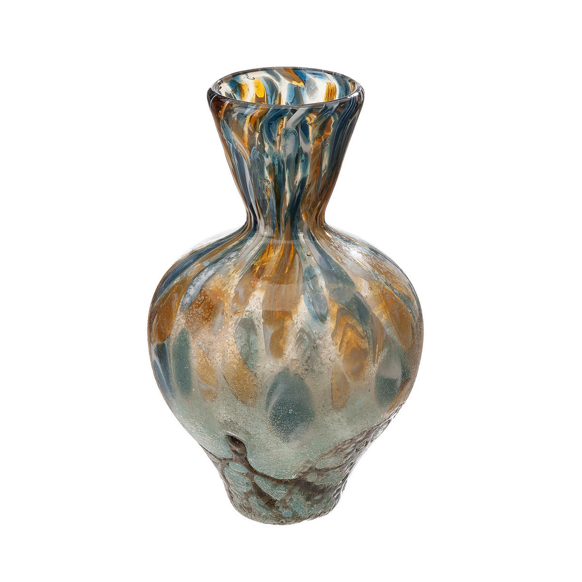 DEKOVASE  - Hellbraun/Hellblau, Basics, Glas (15/24cm)