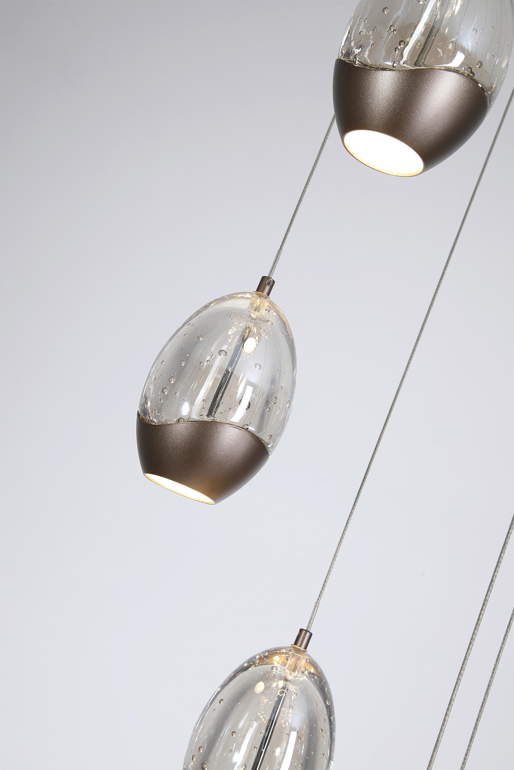 Thumbnail - Searchlight Led-Hängeleuchte Charm, Champagner, Beige, Transparent, Metall, Glas, 150 cm, Europäischer Sicherheitsstanda...