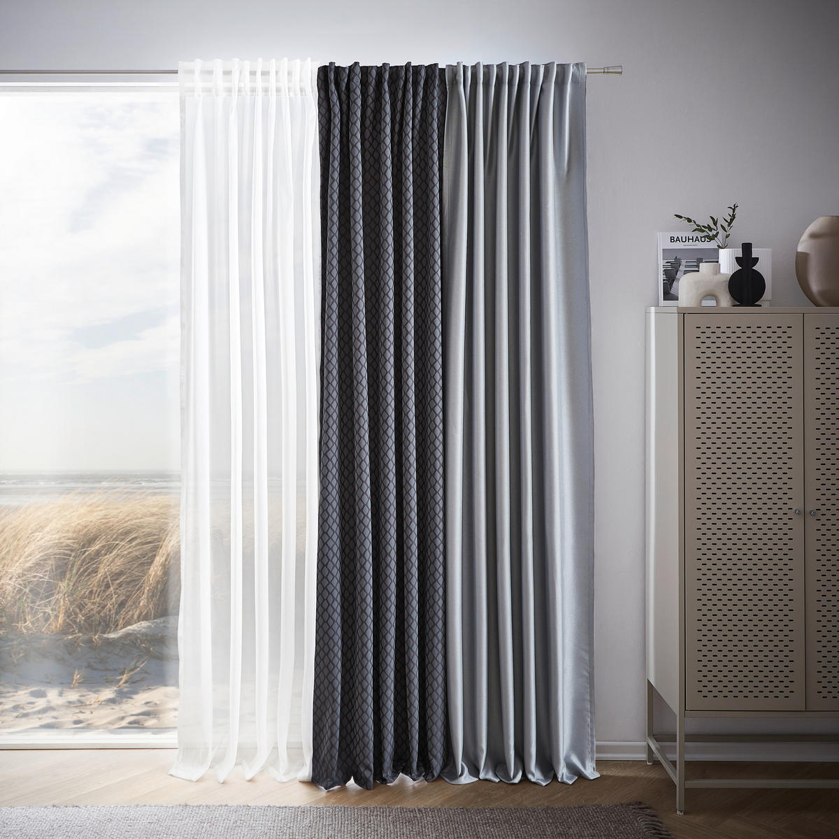 FERTIGVORHANG  halbtransparent  140/245 cm   - Weiß, KONVENTIONELL, Textil (140/245cm) - Dieter Knoll