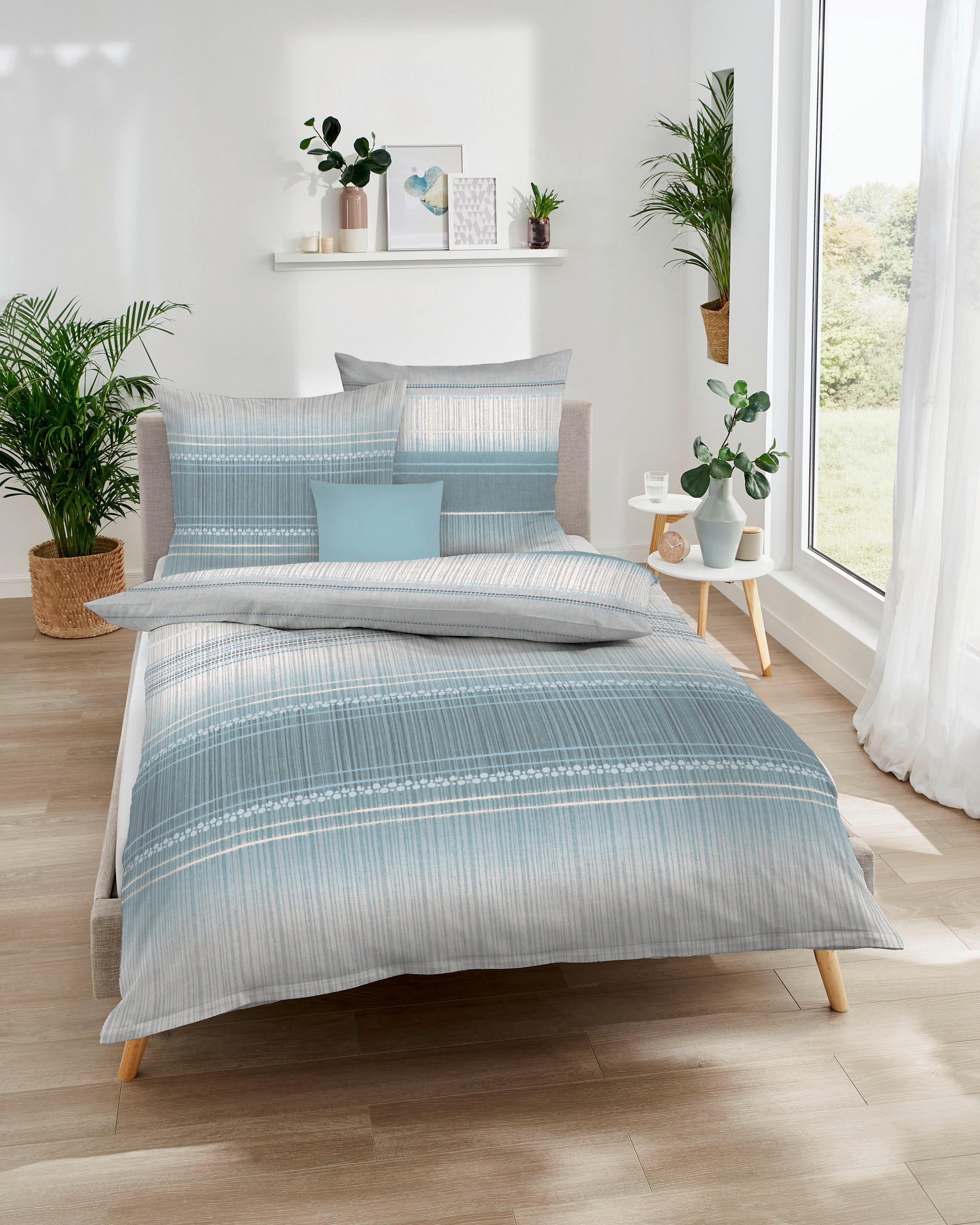 POSTELJNINA Charisma 140/200 cm saten barve grafita  - barve grafita, Konvencionalno, tekstil (140/200cm) - Kaeppel