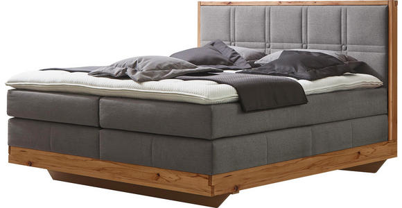 BOXSPRINGBETT 180/200 cm in Buchefarben, Grau - Buchefarben/Grau, Natur, Holz/Textil (180/200cm) - Valnatura