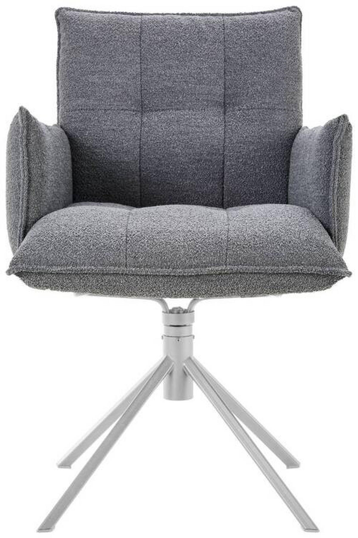 ARMLEHNSTUHL  in Flachgewebe  - Edelstahlfarben/Grau, Design, Textil/Metall (55/85/65cm) - Valnatura