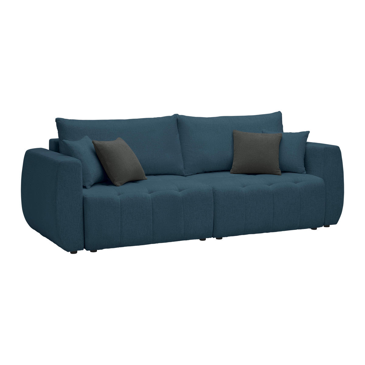 SCHLAFSOFA in Chenille, Jacquard Dunkelblau  - Schwarz/Dunkelblau, Kunststoff/Textil (245/74-90/104cm) - MID.YOU