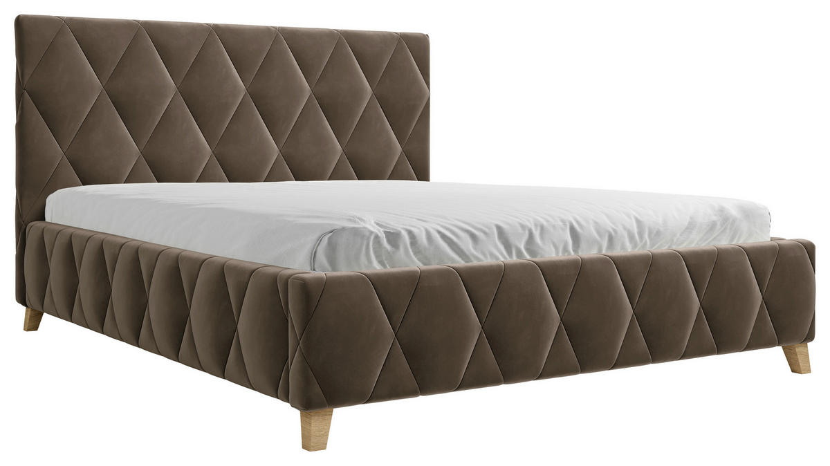 STOPPAD SÄNG 120/200 cm  i lerfärgad  - lerfärgad, Modern, metall/trämaterial (120/200cm) - MID.YOU