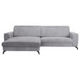 ECKSOFA inkl. Funktion Hellgrau Cord  - Hellgrau/Schwarz, KONVENTIONELL, Textil/Metall (178/290cm) - Cantus
