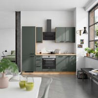 KÜCHENBLOCK Easytouch 240 cm  in Eichefarben, Dunkelgrün  - Dunkelgrün/Eichefarben, MODERN, Holzwerkstoff/Metall (240cm) - Nobilia