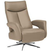 RELAXSESSEL in Leder Cappuccino  - Chromfarben/Cappuccino, Design, Leder/Metall (74/105/82cm) - Welnova