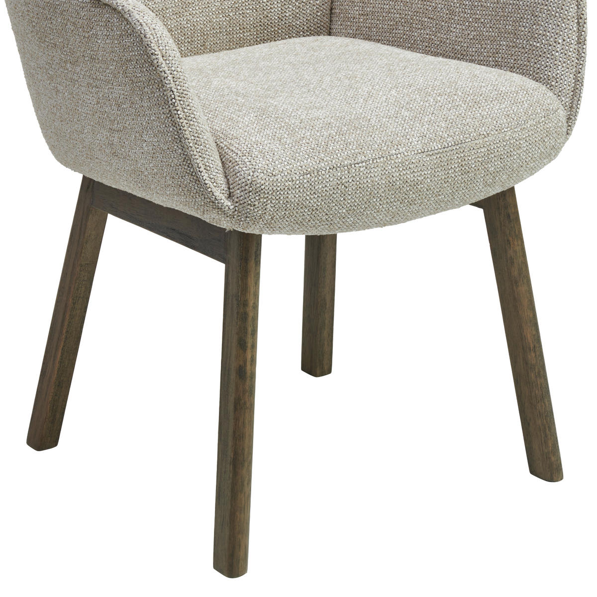 ARMLEHNSTUHL   Struktur  - Beige/Dunkelbraun, MODERN, Holz/Textil (61/88/59cm) - MID.YOU