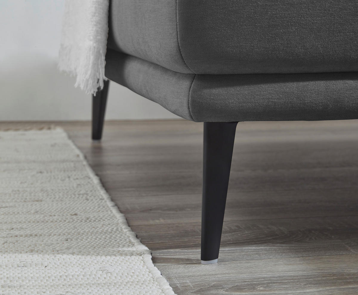 ECKSOFA Anthrazit Flachgewebe  - Anthrazit/Schwarz, KONVENTIONELL, Textil/Metall (193/279cm) - SetOne by Musterring