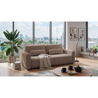 SCHLAFSOFA BUBBLE 2 Webstoff Taupe  inkl. Bettkasten  - Taupe/Schwarz, MODERN, Kunststoff/Textil (240/89/122cm) - MID.YOU