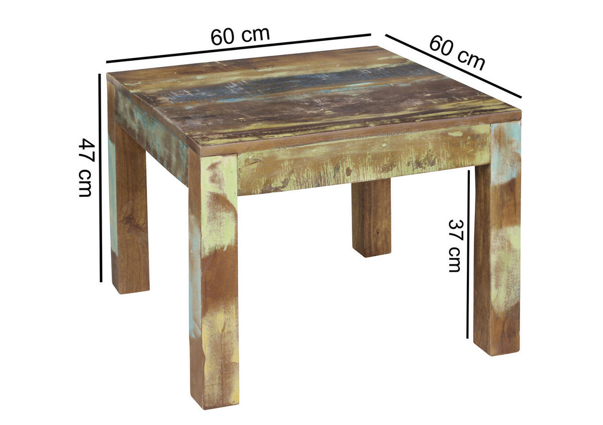 COUCHTISCH Mangoholz massiv 60/60/47 cm quadratisch Braun  - Braun, Design, Holz (60/60/47cm) - MID.YOU