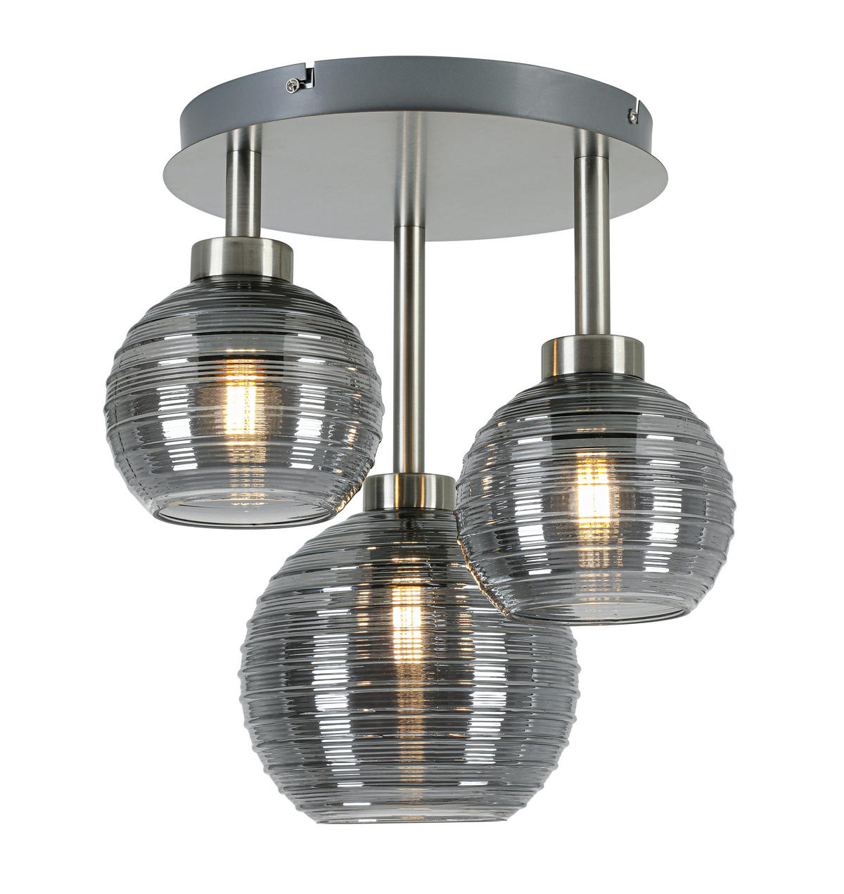 DECKENLEUCHTE  39,5/38,17 cm    - Chromfarben/Nickelfarben, Trend, Glas/Metall (39,5/38,17cm) - Collett's Monde