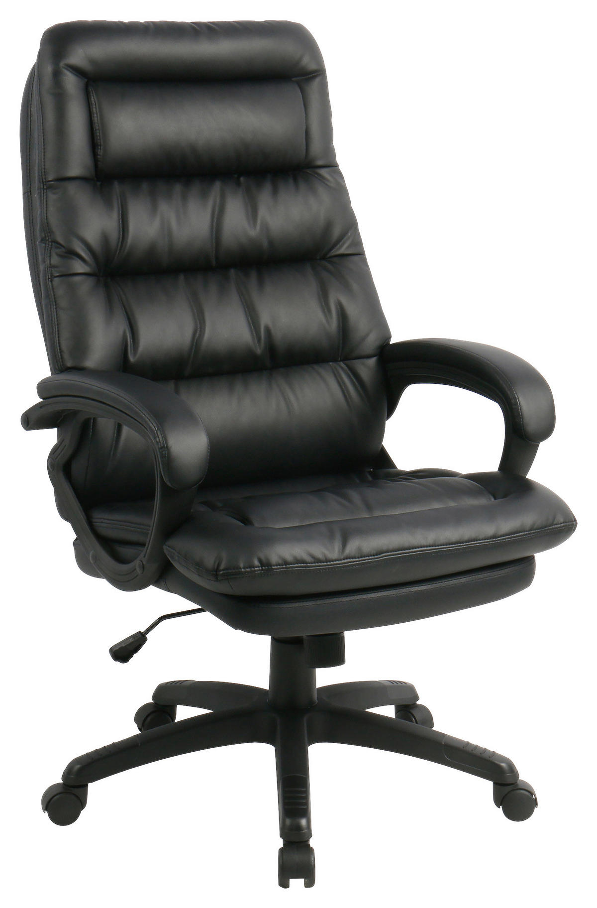 CHEFSESSEL Lederlook Schwarz  - Schwarz, MODERN, Kunststoff/Textil (67/113-122.5/78cm) - MID.YOU