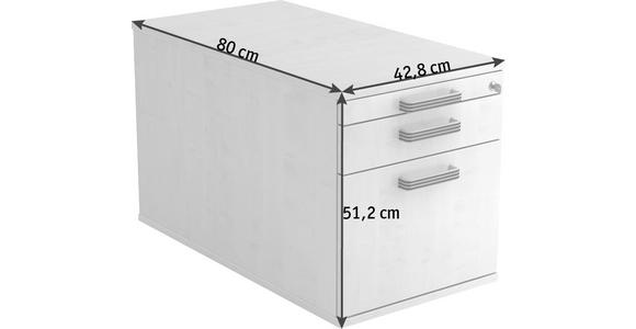 ROLLCONTAINER 42,8/51,2/80 cm  - Schwarz/Alufarben, KONVENTIONELL, Holzwerkstoff/Kunststoff (42,8/51,2/80cm) - Venda