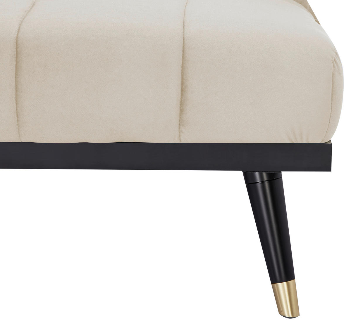 SCHLAFSOFA  in Velours Creme  - Creme/Schwarz, MODERN, Holz/Textil (181/82/83cm) - MID.YOU