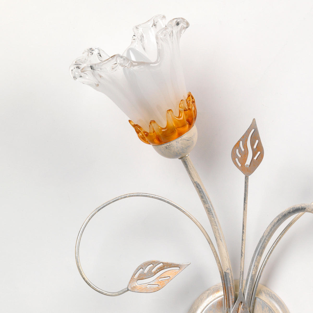 WANDLEUCHTE 35/45 cm   - Weiß, KONVENTIONELL, Glas/Metall (35/45cm)