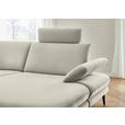WOHNLANDSCHAFT  in Chenille, Flachgewebe Naturfarben  - Schwarz/Naturfarben, Design, Textil/Metall (208/344/180cm) - Dieter Knoll
