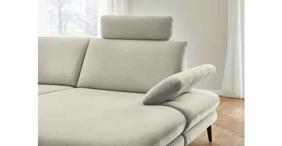 WOHNLANDSCHAFT  in Chenille, Flachgewebe Naturfarben  - Schwarz/Naturfarben, Design, Textil/Metall (208/344/180cm) - Dieter Knoll