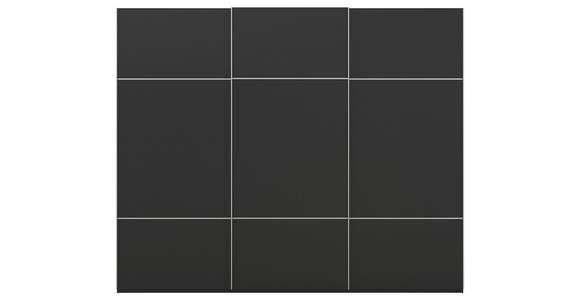 SCHWEBETÜRENSCHRANK 242/223/68 cm 3-türig Schwarz - Alufarben/Schwarz, KONVENTIONELL, Holzwerkstoff/Metall (242/223/68cm) - Novel