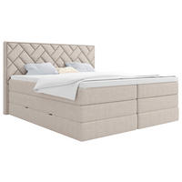 BOXSPRINGBETT 180/200 cm  Beige  - Beige/Schwarz, Modern, Holzwerkstoff/Kunststoff (180/200cm) - Livetastic