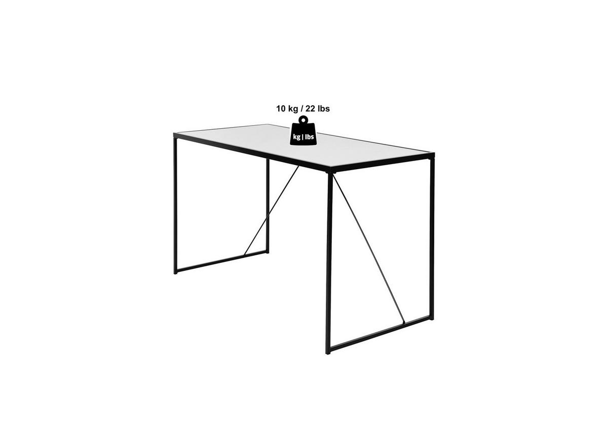 SCHREIBTISCH 120/60/73 cm  in Schwarz  - Schwarz, Konventionell, Glas/Metall (120/60/73cm) - Livetastic