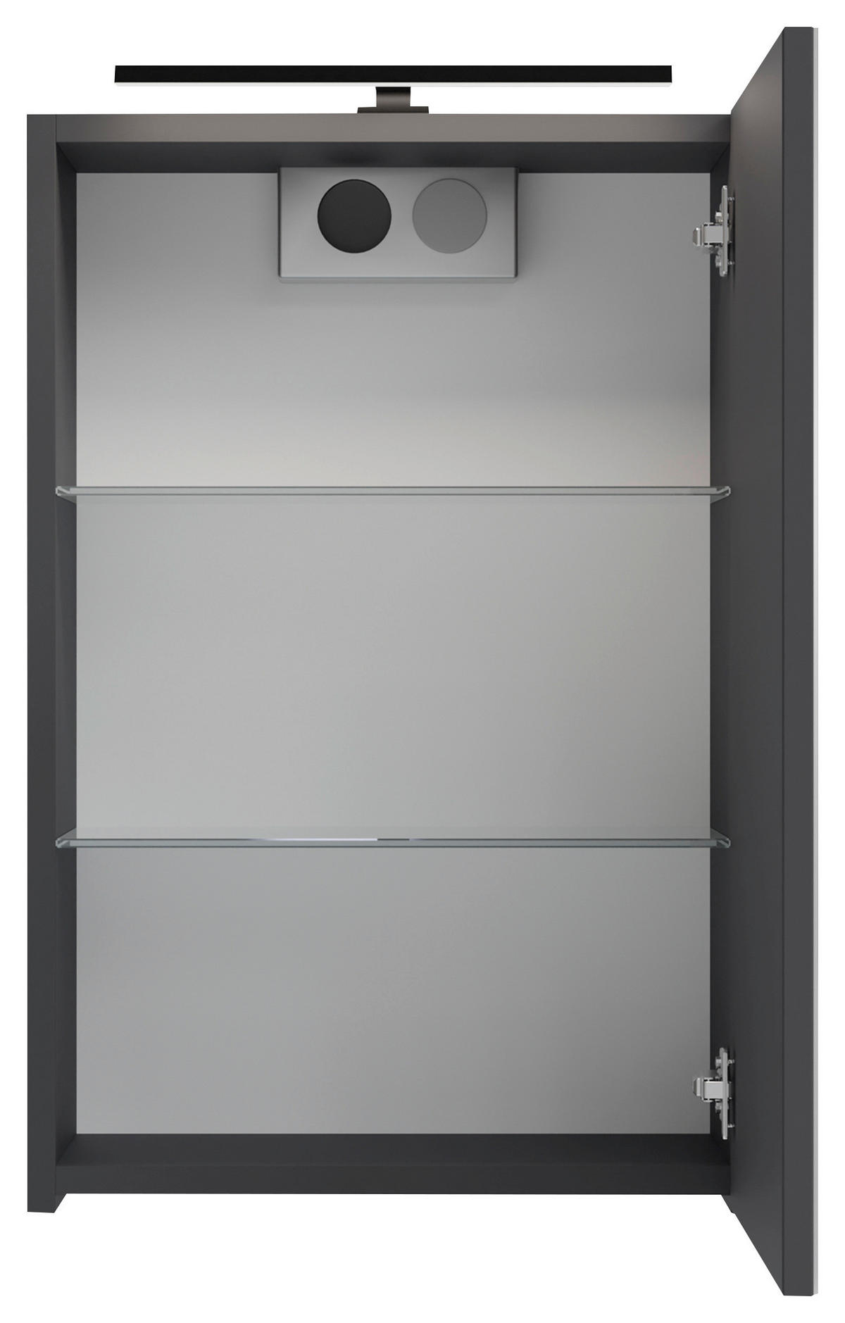 SPIEGELSCHRANK 40/60/20 cm  - Anthrazit, MODERN, Glas/Holzwerkstoff (40/60/20cm) - MID.YOU