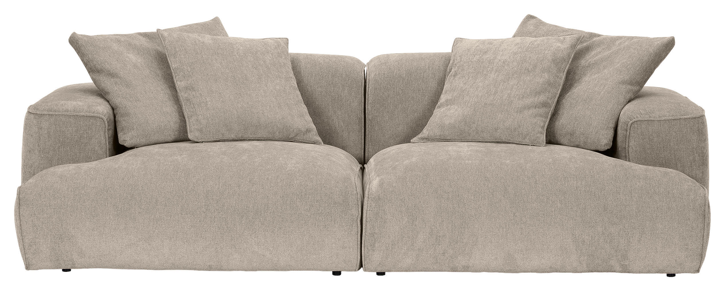 MEGASOFA Flachgewebe Graubraun  - Graubraun/Schwarz, MODERN, Kunststoff/Textil (270/77/140cm) - Lomoco