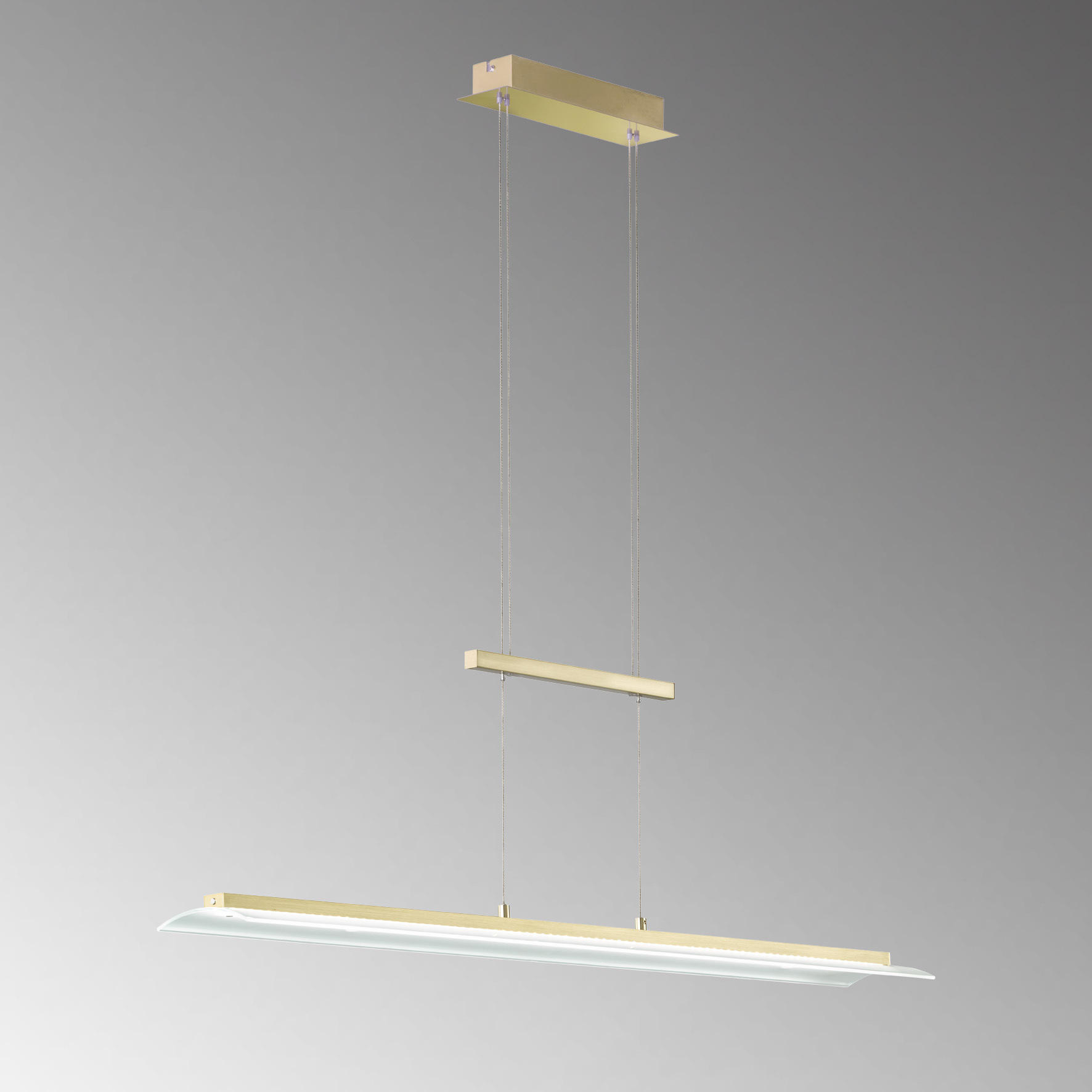 LED-HÄNGELEUCHTE 115,00/14,50/93-151 cm  - Messingfarben, Design, Metall (115,00/14,50/93-151cm)