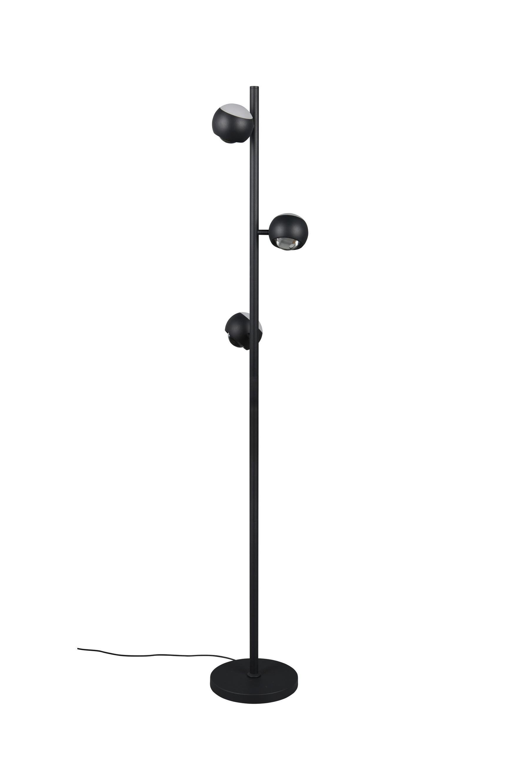 STOJACÍ LED SVÍTIDLO, 25/150 cm  - černá/průhledné, Design, kov/plast (25/150cm) - Musterring