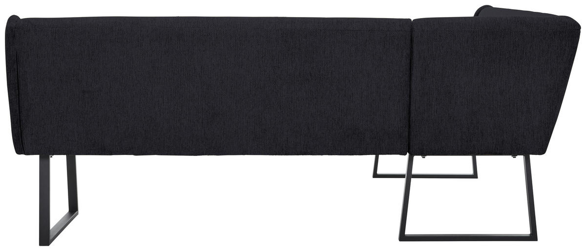 ECKBANK 159/217 cm Webstoff Schwarz   - Schwarz, Design, Textil/Metall (159/217cm) - Novel