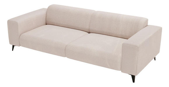3-SITZER-SOFA  in Cord Creme  - Creme/Schwarz, KONVENTIONELL, Textil/Metall (237/75/104cm) - Carryhome