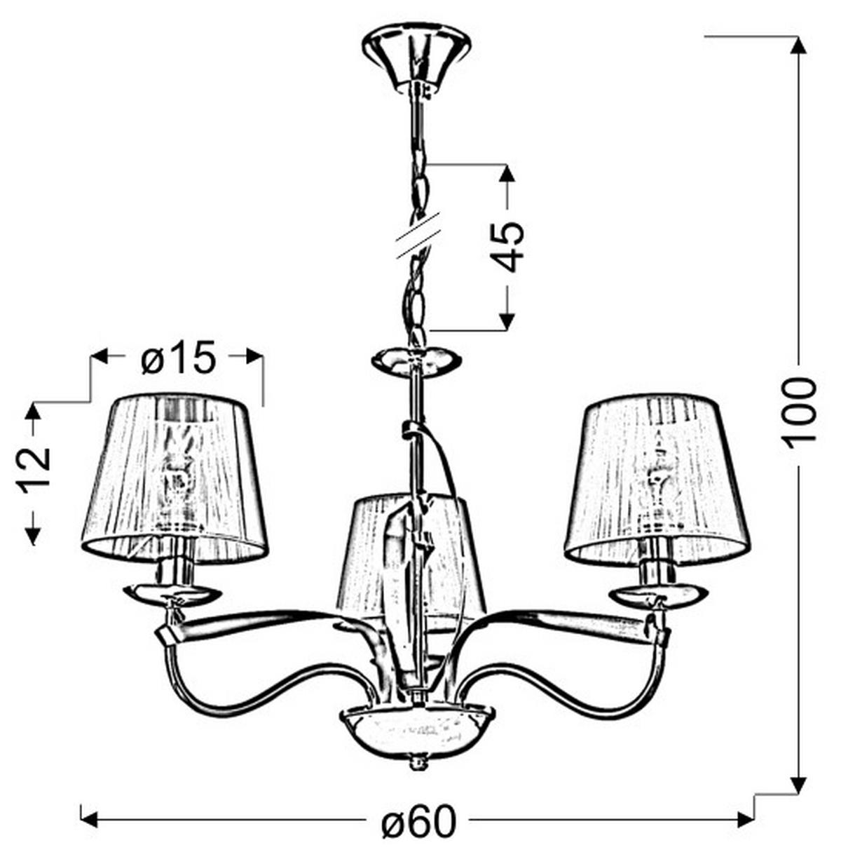 PENDELLEUCHTE 60/60/100 cm  - Chromfarben/Goldfarben, KONVENTIONELL, Metall (60/60/100cm)