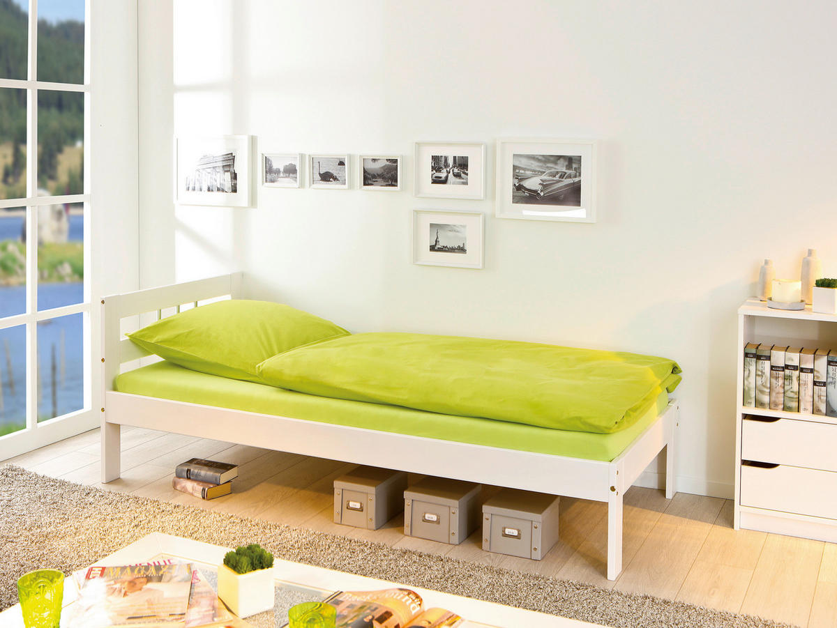 BETT 90/200 cm  in Weiss   - Weiss, Konventionell, Holz (90/200cm) - MID.YOU