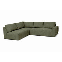 ECKSOFA MAZA Grün Cord  - Schwarz/Grün, Design, Textil (237/275cm) - Livetastic
