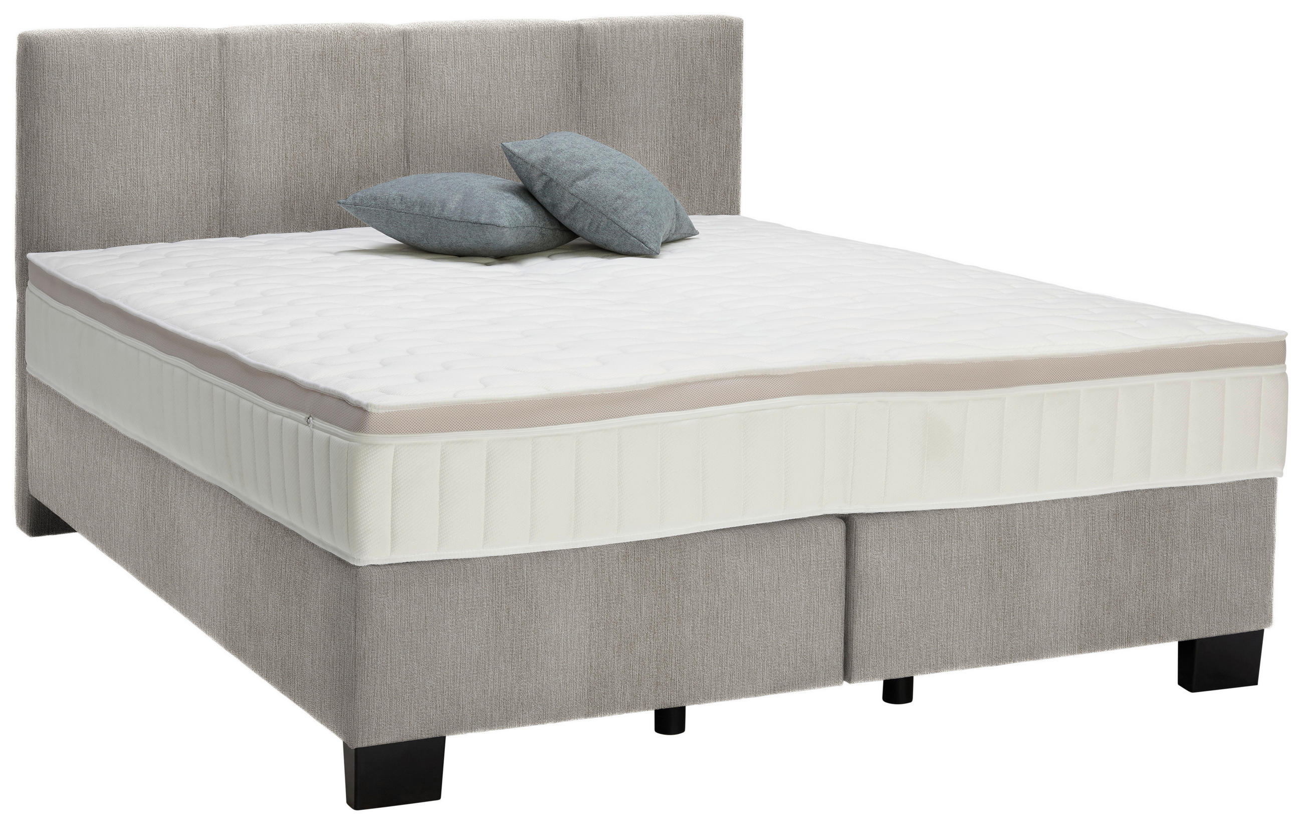 BOXSPRINGBETT 160/200 cm  in Silberfarben  - Silberfarben/Schwarz, Design, Kunststoff/Textil (160/200cm) - Hom`in