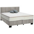 BOXSPRINGBETT 160/200 cm  in Silberfarben  - Silberfarben/Schwarz, Design, Kunststoff/Textil (160/200cm) - Hom`in