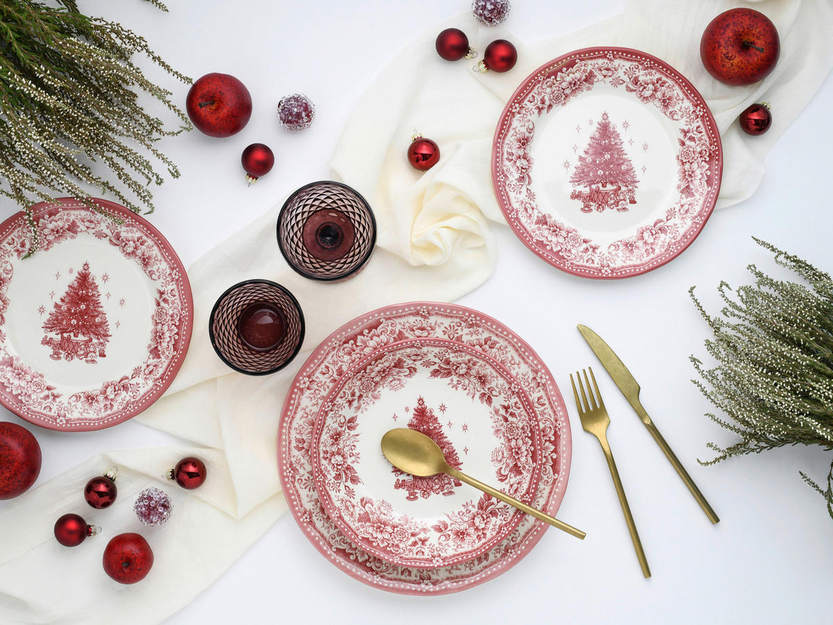 SERVIS Tannenbaum 12 delar  - röd, Basics, keramik - Creatable