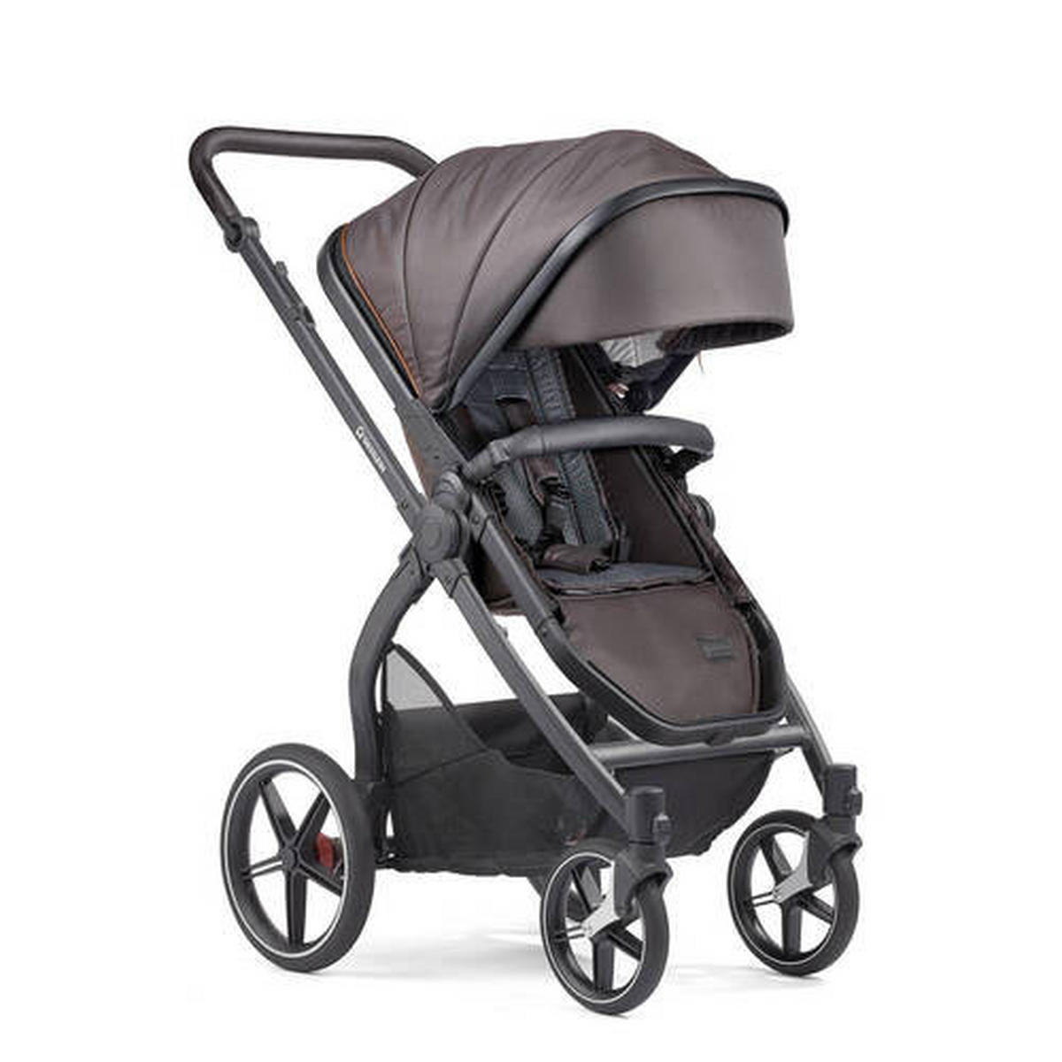 KINDERWAGENSET FX4 Life  - Dunkelbraun/Schwarz, Basics, Textil/Metall (57/129/100cm) - Gesslein