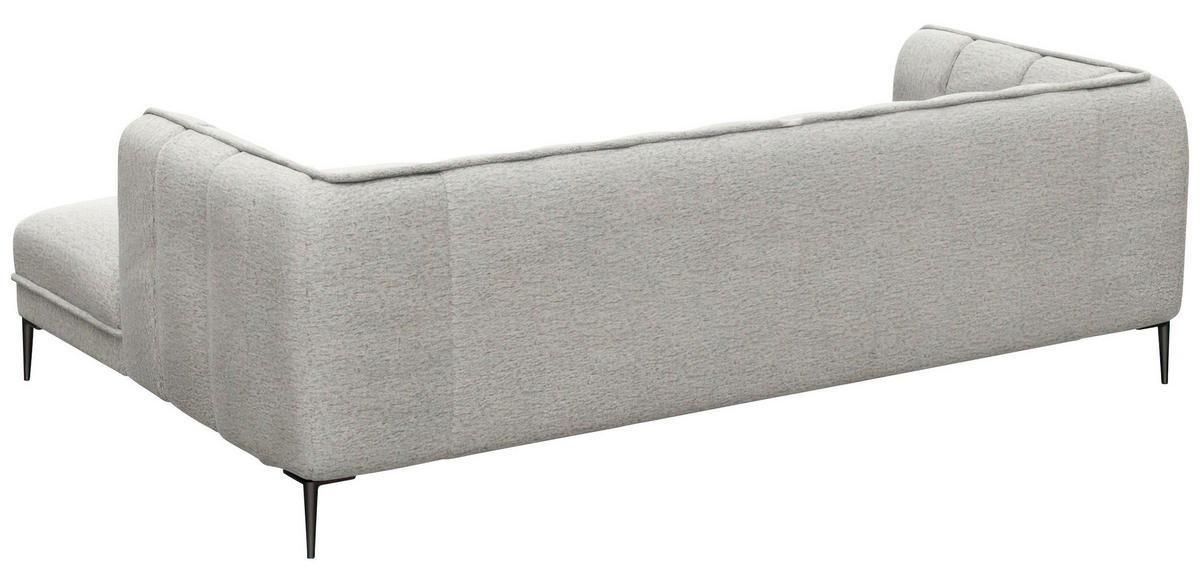 ECKSOFA Hellgrau Webstoff, Flachgewebe, Chenille  - Hellgrau/Schwarz, Design, Holz/Textil (211/149cm) - Livetastic