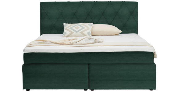 BOXSPRINGBETT 180/200 cm in Waldgrün - Waldgrün/Schwarz, Design, Kunststoff/Textil (180/200cm) - Xora