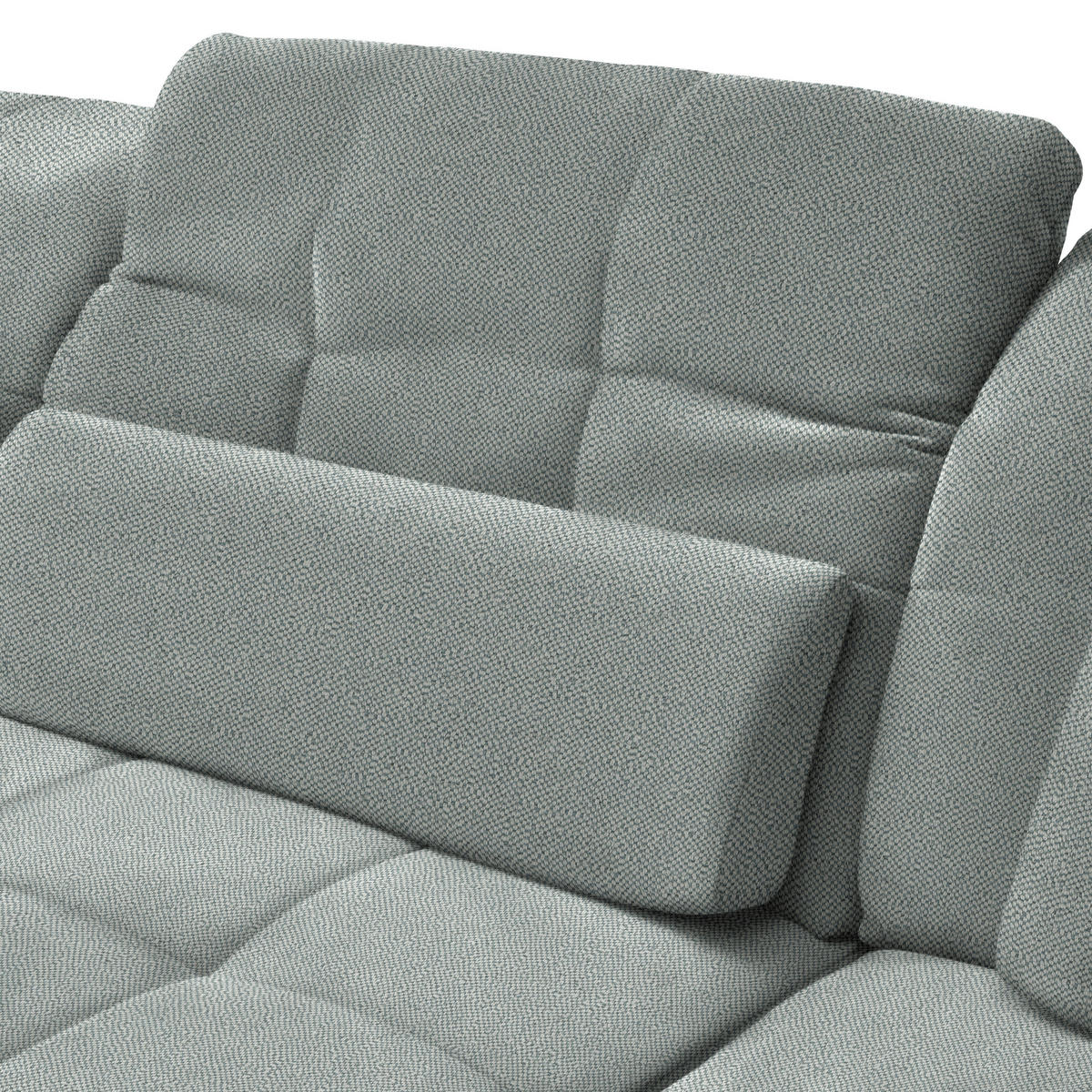 ECKSOFA  in Flachgewebe Mintgrau  341/204 cm  - Mintgrau/Schwarz, Design, Textil/Metall (341/204cm) - Xora