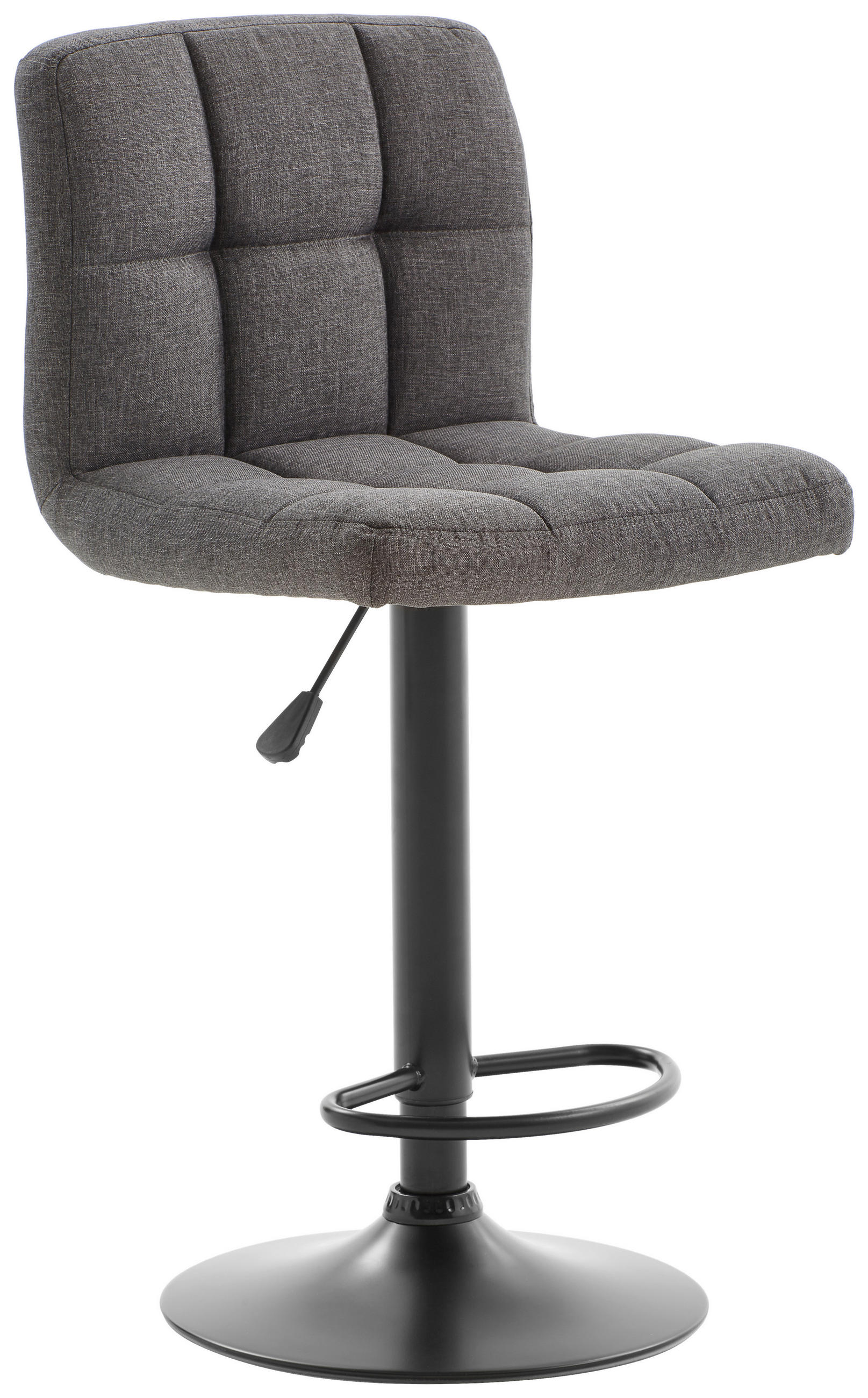 BARHOCKER in Metall, Textil Grau, Schwarz  - Schwarz/Grau, Modern, Textil/Metall (44,5/92-113/48cm) - Livetastic