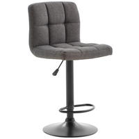 BARHOCKER in Metall, Textil Grau, Schwarz  - Schwarz/Grau, Modern, Textil/Metall (44,5/92-113/48cm) - Livetastic