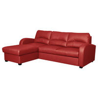 ECKSOFA Lederlook Echtleder Rot  - Rot/Schwarz, Design, Leder/Kunststoff (168/227cm) - Livetastic