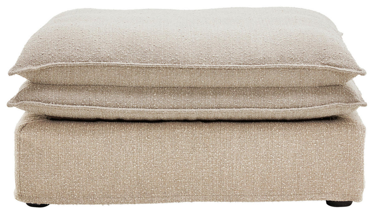HOCKER Bouclé Beige  - Beige/Schwarz, Trend, Kunststoff/Textil (90/46/105cm) - Livetastic
