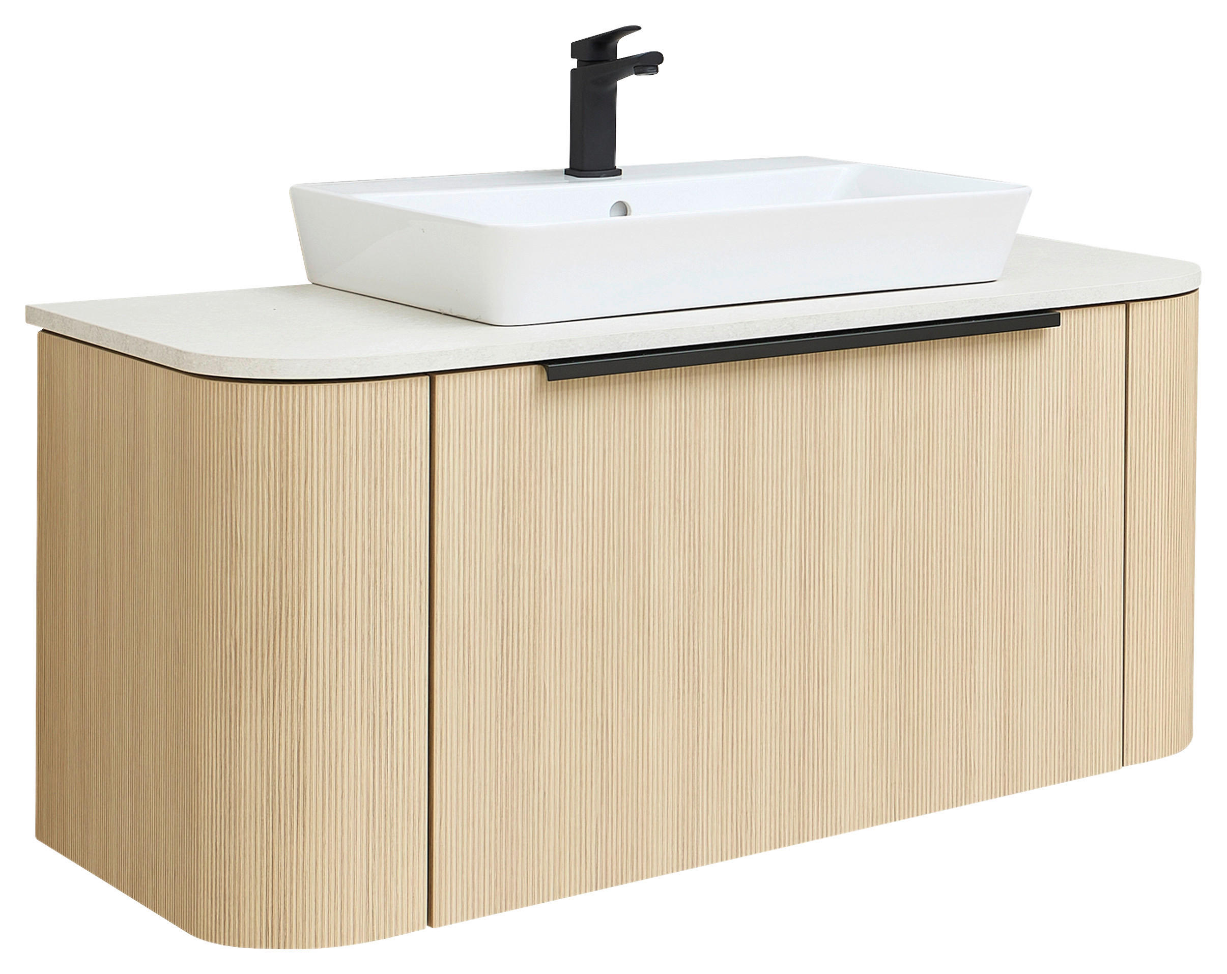 WASCHTISCHKOMBI 107,2 cm  - Eichefarben/Anthrazit, Natur, Keramik/Holzwerkstoff (107,2cm) - Sadena