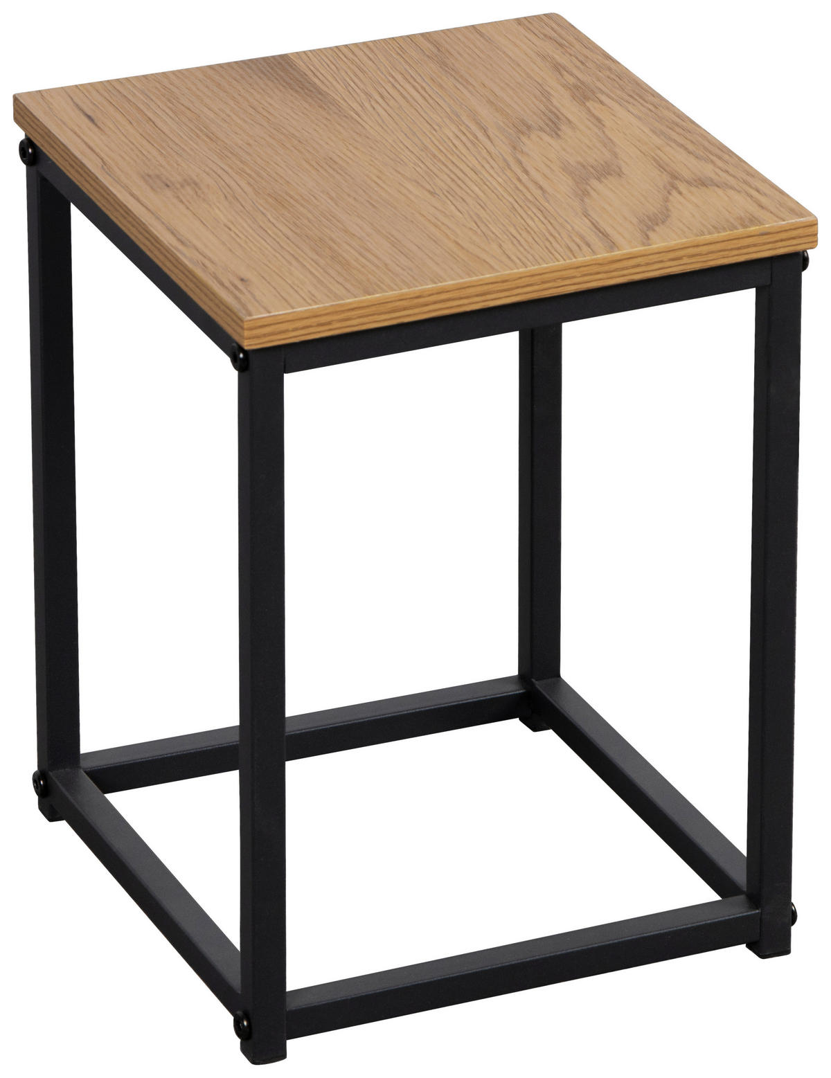 BLUMENTISCHSET Metall, Holzwerkstoff  - Eichefarben/Schwarz, Design, Holzwerkstoff/Metall (30/26/22/90/60/30/30/26/22cm) - MID.YOU