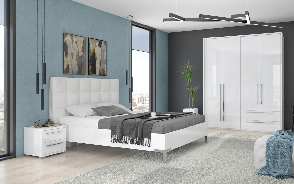 ORMAR SA KLASIČNIM VRATIMA bela visoki sjaj, bela  187/226/60 cm  - bela visoki sjaj/bela, Dizajnerski, pločasti materijal/plastika (187/226/60cm)