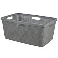 KOŠ NA PRÁDLO, šedá - šedá, Basics, plast (34/43/60cm)